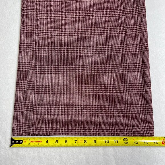 Worthington Women's Pleated Plaid Wide Leg Burgundy Dress Pants Size 12P Zip NWT - Picture 11 of 11